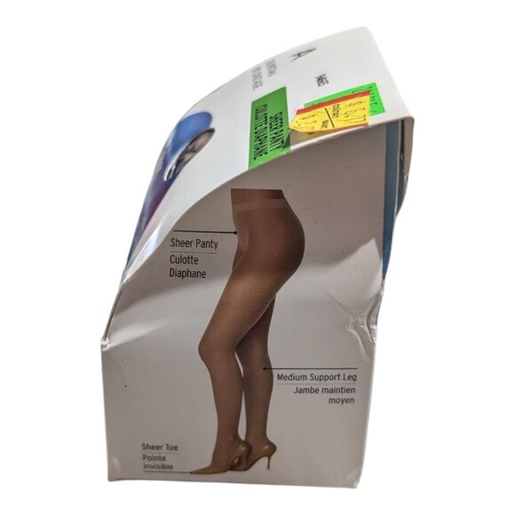 Leggs Sheer Energy Vitality Suntan Sheer Toe Pantyhose Size A 94665 NIB - Picture 3 of 6